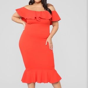 Fashion Nova Curve Ruffle Dress NEVER WORN